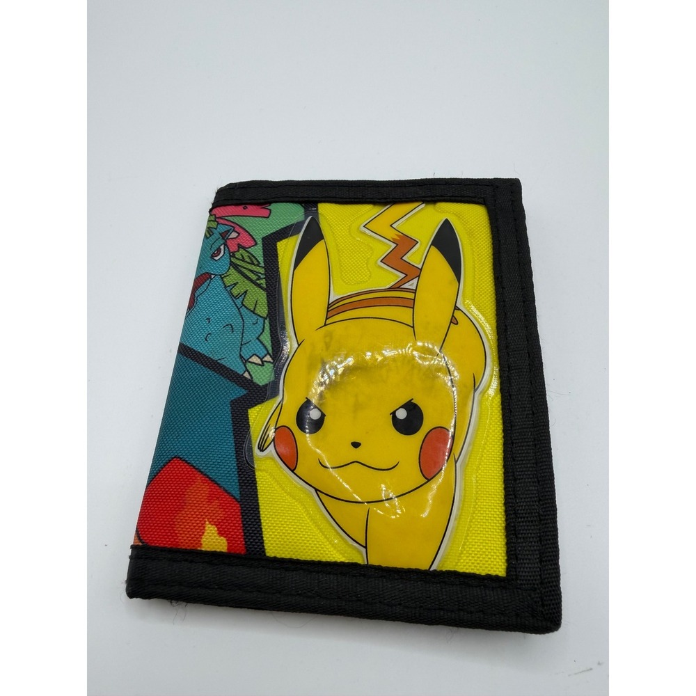 Pokemon Pikachu Charizard Blastoise Venusaur Trifold Wallet Hook Loop Closure
